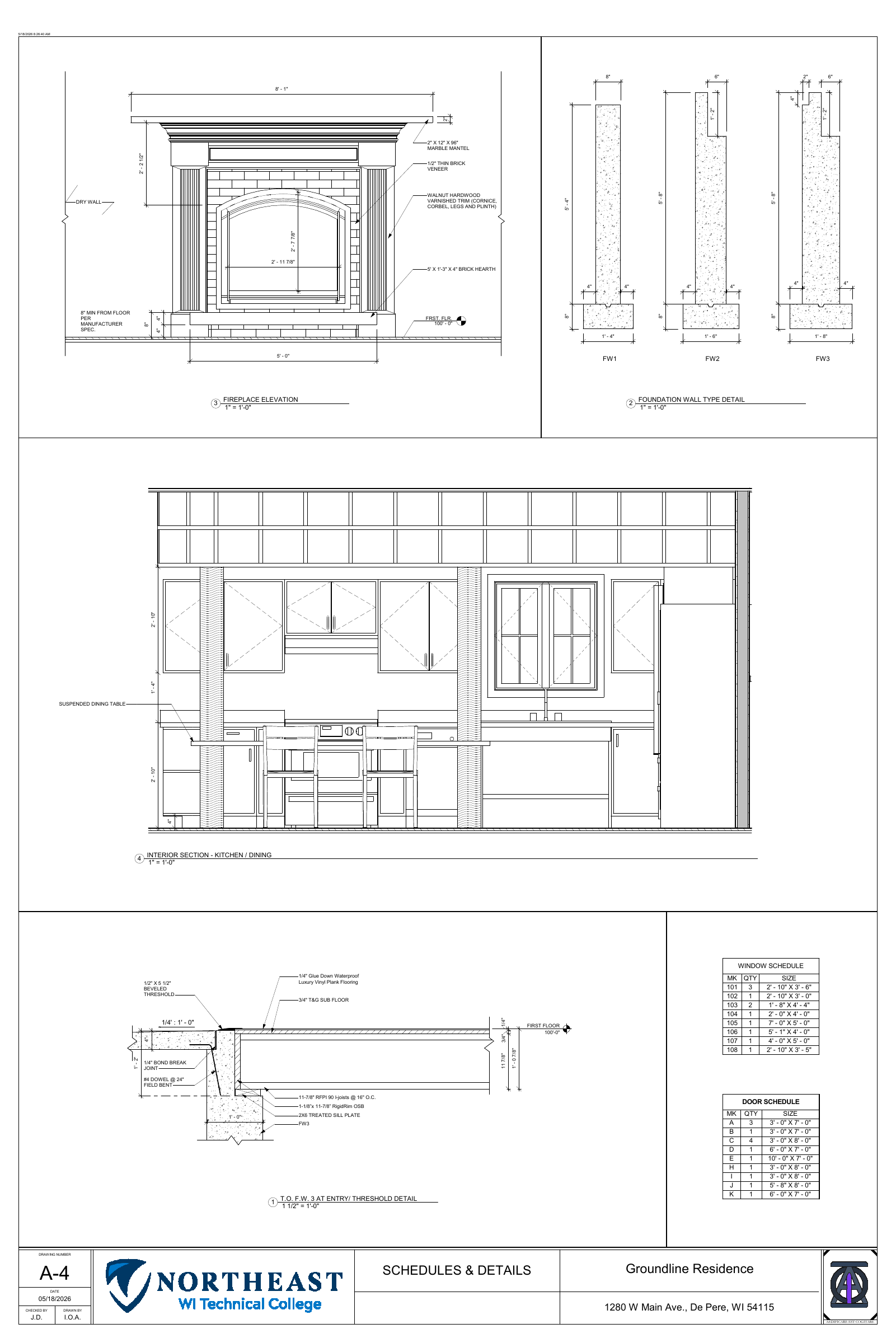 Groundline Residence drawing sheet 4 of 5