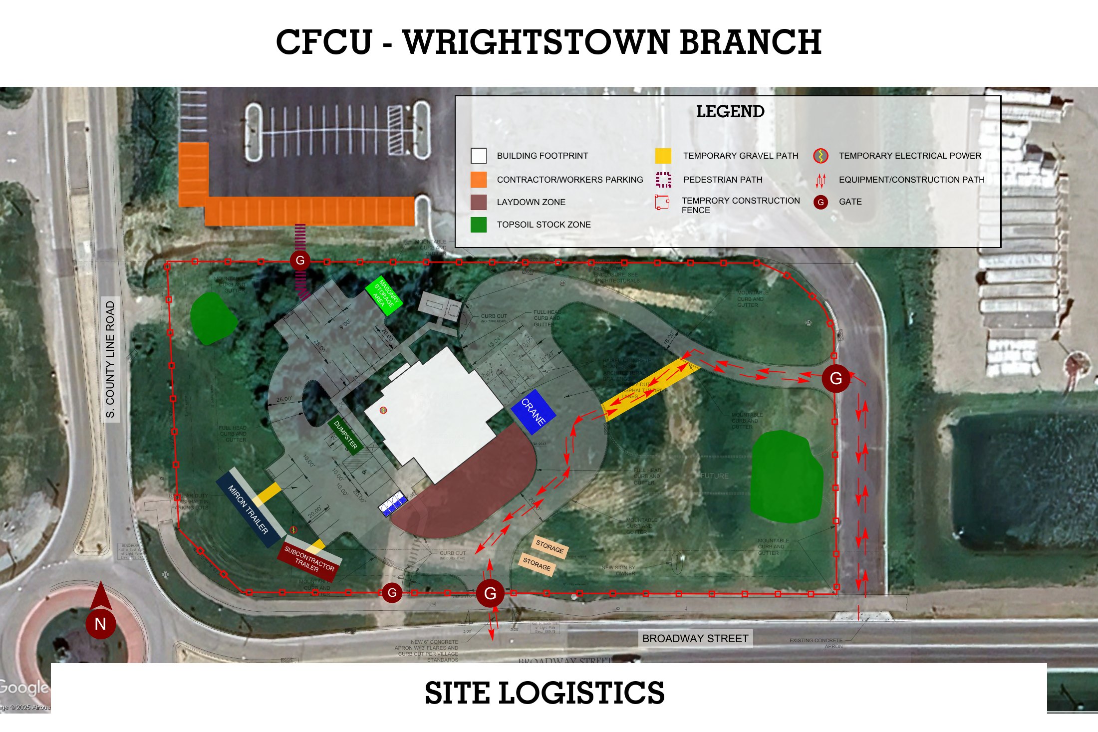 Bluebeam site logistics plan for CFCU Wrightstown