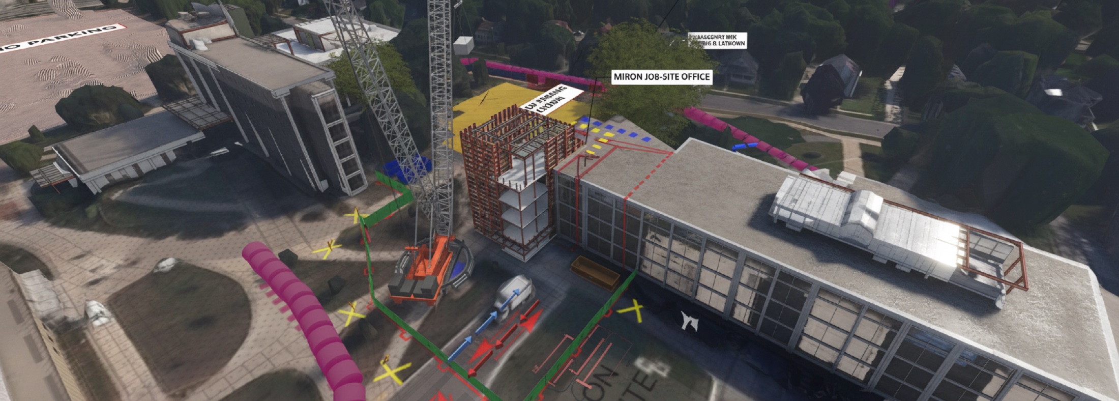 AI-enhanced CMBuilder view of the building work zone